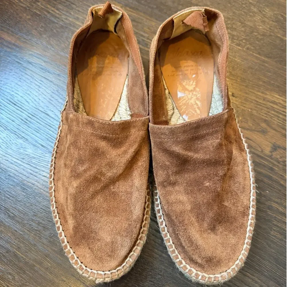 Velasca | Women's Inguriatt Suede Calf Leather Slip On Espadrilles Sz 39 Brown